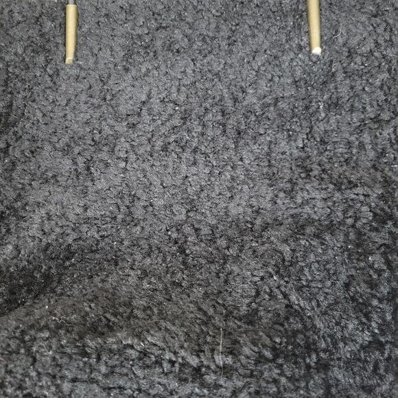 Anthropologie Tote Purse Sherpa Bag Black Leather Straps w/‎ Pouch Wallet - Picture 7 of 13